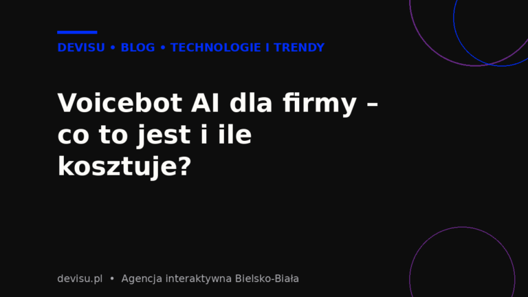 Voicebot AI dla firmy – co to jest i ile kosztuje, grafika okładkowa Devisu