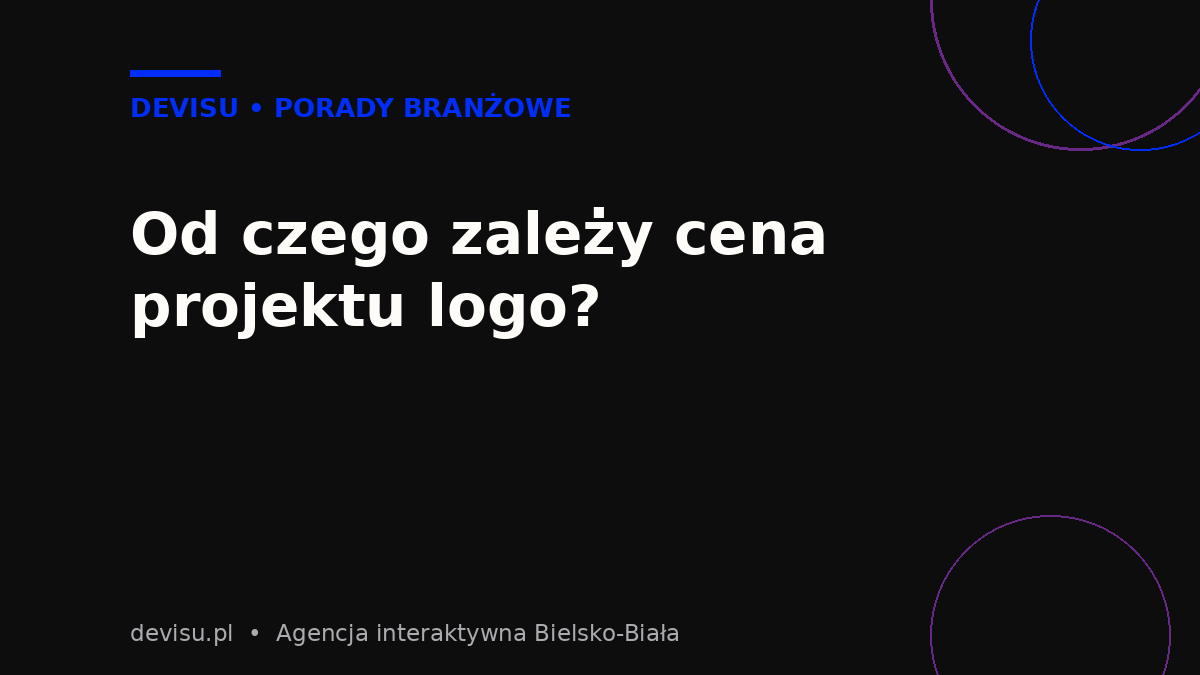 Od czego zależy cena projektu logo dla firmy – infografika Devisu