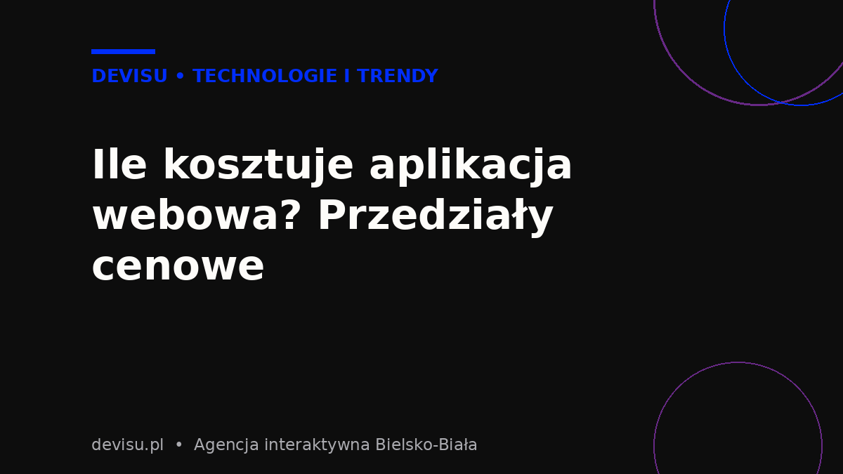 Aplikacja webowa dla firmy – przedziały cenowe MVP, systemu średniego i enterprise