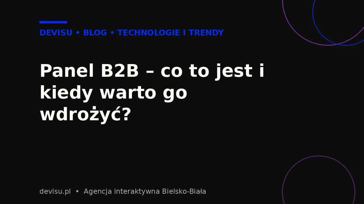 Panel B2B – co to jest i kiedy warto go wdrożyć w firmie